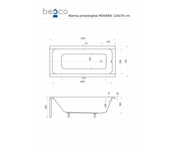 Акриловая ванна BESCO MODERN 
