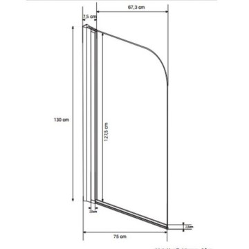 ШТОРКА ДЛЯ ВАНН BESCO AMBITION - 1 75X130