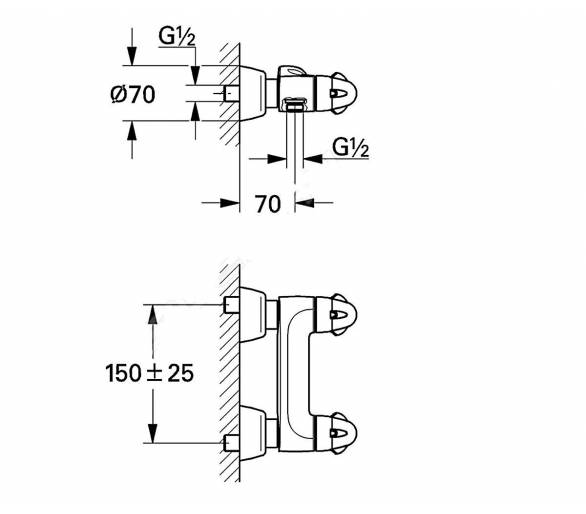ᐉ TALIA-Смеситель  GROHE  26661000 в душ. кабину,  хром  купить в Киеве по выгодной цене. Доставка по Украине. Гарантия