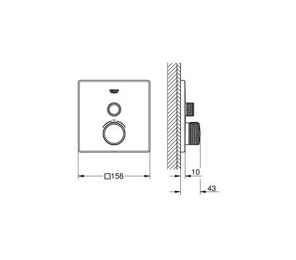 ᐉ Grohtherm SmartControl Термостат для душа, встраиваемый без подключения шланга  купить в Киеве по выгодной цене. Доставка по У