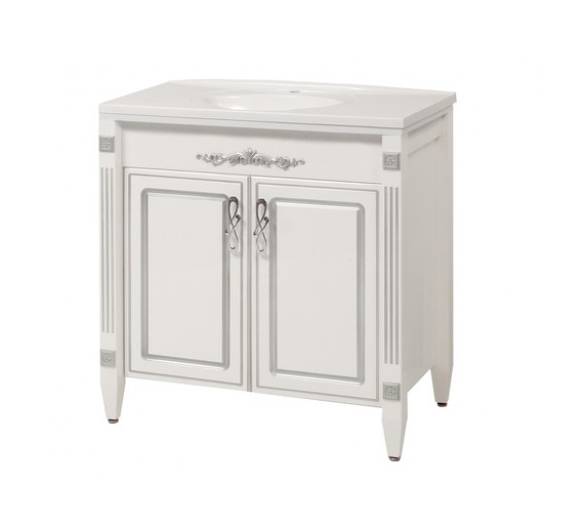 ᐉ Тумба напольная Романс 80 серебряная-золота патина с умывальником Романс 80 купить в Киеве по выгодной цене. Доставка по Украи