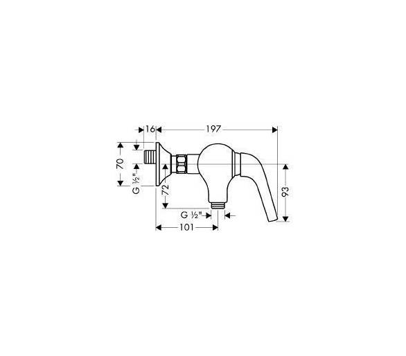 ᐉ Axor Terrano - змішувач для душу (хромовий) HANSGROHE 37600000 купити в Києві за вигідною ціною. Доставка по Україні. Гар