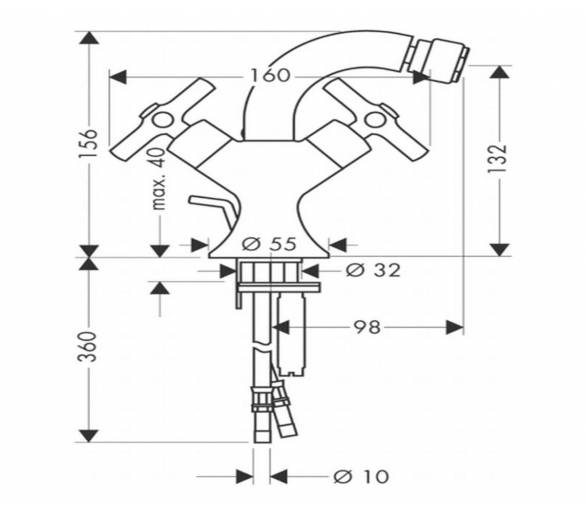 ᐉ Axor Terrano - міксер на біде (кроси) satinox HANSGROHE 37230810 купити в Києві за вигідною ціною. Доставка по Україні.