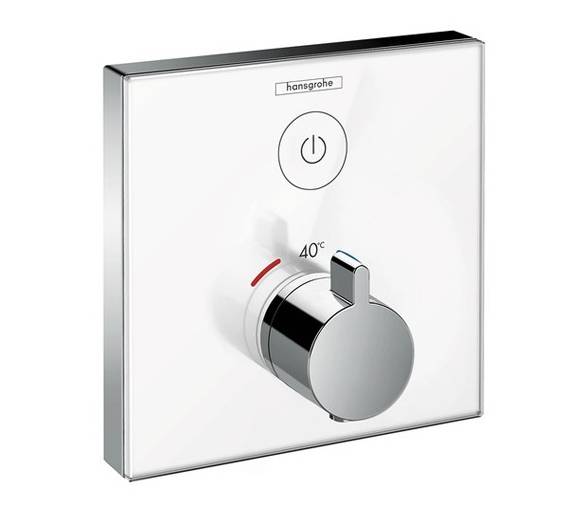 ᐉ ShowerSelect Термостат для одного потребителя, стеклянный, СМ, белый/хром  купить в Киеве по выгодной цене. Доставка по Украин