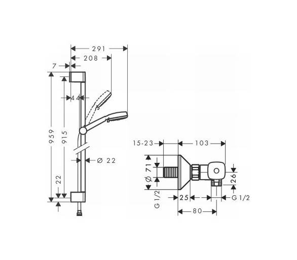 Душовий набір Crometta 100 Vario Combi Shower, 0,90м Hansgrohe купити в Києві за вигідною ціною. Замовити онлайн в інтернет-мага