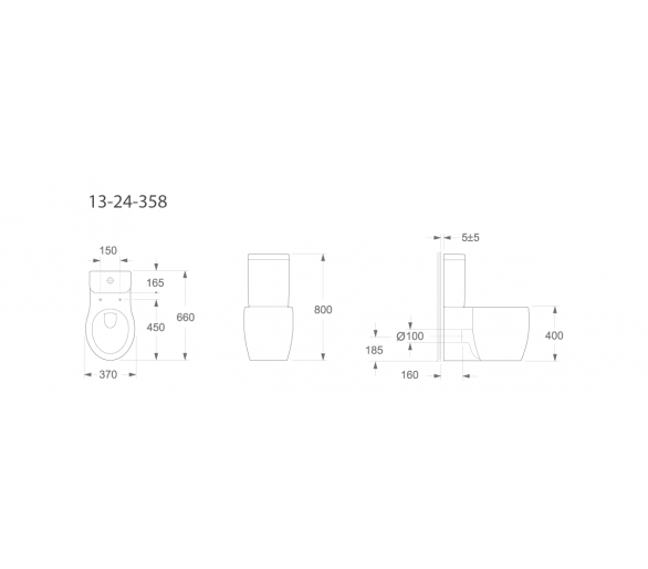 ᐉ DANIELLA COMPACT: туалет 66 * 37 * 80см підлога, міський випуск, бак з меншим запасом 3/6л, жорстке сидіння повільне закриття 