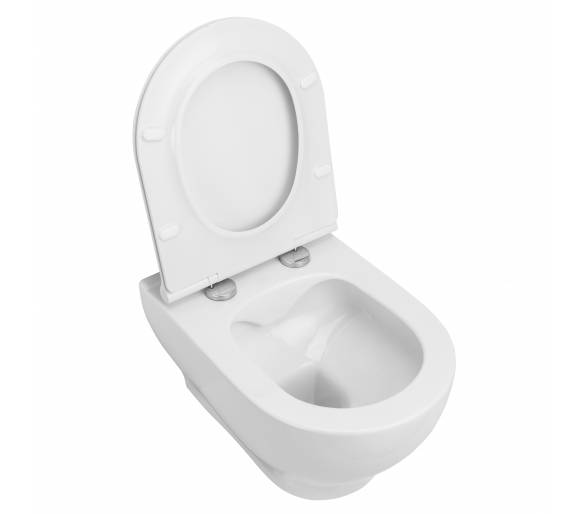 ᐉ OLIVA Rimless унітаз 525 * 365 * 400мм підвішений в комплекті з сидінням Slim повільного закриття купити в Києві за вигідною ц