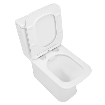 ᐉ LEON Rimless компакт: унитаз напольный 61*35*79см, гориз. выпуск, нижний подвод, бачок 3/4,5л, сиденье Slim slow-closing  купи