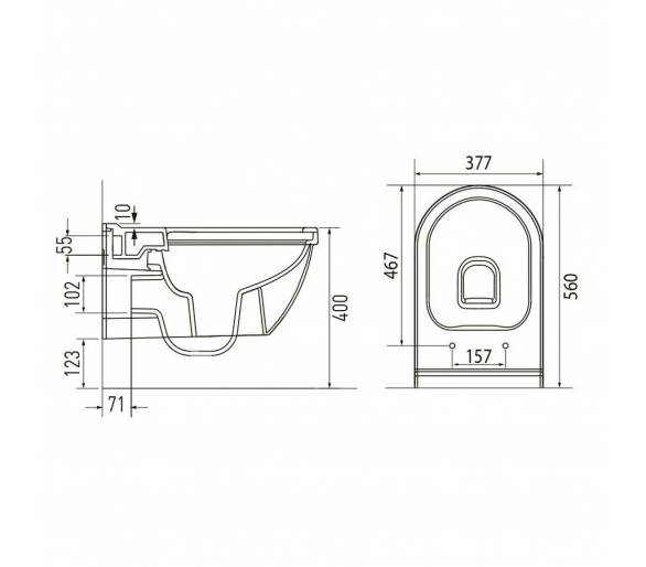 ᐉ SOLAR Rimless подвесной унитаз 56*37,7*40см, сиденье твердое Slim slow-closing  купить в Киеве по выгодной цене. Доставка по У
