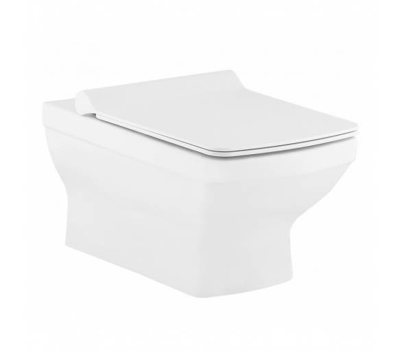 ᐉ LARIOS Туалет 520*360*400мм підвішена, суцільне сидіння Slim slow-closing купити в Києві за вигідною ціною. Доставка по Україн