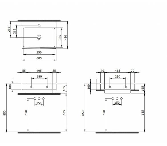 ᐉ Умивальник SCALA ARCH 60,5x48,5 глянець. білий купити в Києві за вигідною ціною. Доставка по Україні. Гарантія