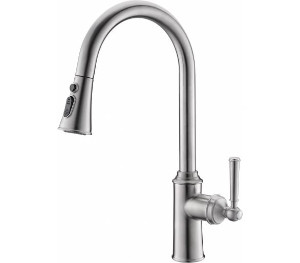ᐉ Змішувач HYDRANT для кухні, висувна лійка 50 см, 3 функції, 35 мм купити в Києві за вигідною ціною. Доставка по Україні. Гар