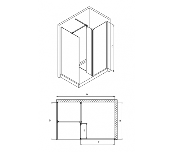 Душова кабіна прогулянка в INDRE 140x90x195