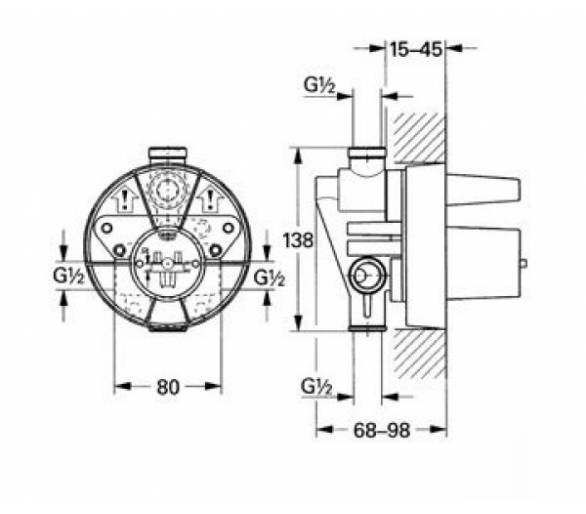 ᐉ Grohe Внутренняя часть смесителя для ванны/душа  купить в Киеве по выгодной цене. Доставка по Украине. Гарантия