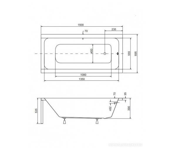 Гидро- аэромассажная ванна BESCO MODERN 150x70 см.