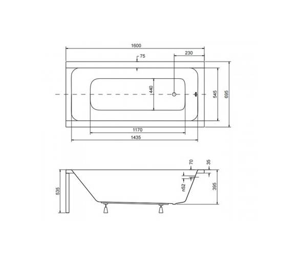 Гидромассажная ванна BESCO MODERN 160x70 см.