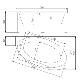 Акрилова лазня riva pool пар манон 170х110