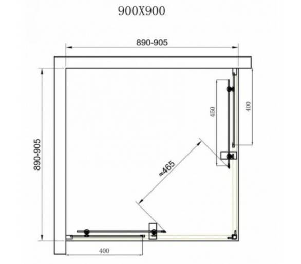 Душевая кабина Dusel 90x90см. DL194 Black Matt