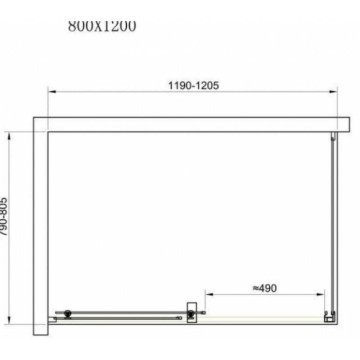 Душова кабіна Dusel DL191/195 Chrome 120х80 см.