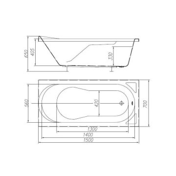 Гидромассажная ванна Riva Pool Medea 150x70 см