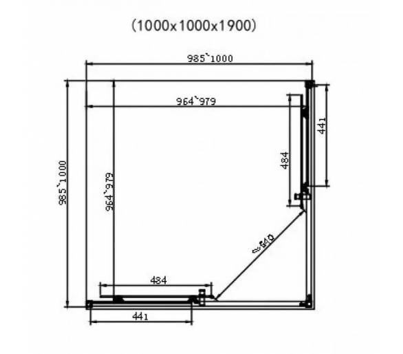 Душевая кабина DUSEL EF-184B Black Matt 90x90x190