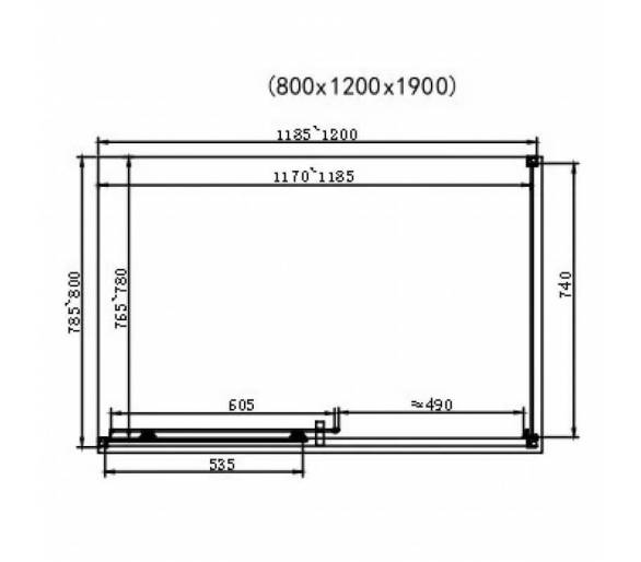 Душевая кабина EF-185B+EF181B Black Matt 120x90x190