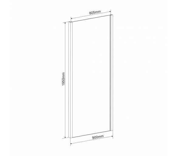 Боковая стенка 90*195см, для комплектации с дверьми bifold 599-163 (h) 