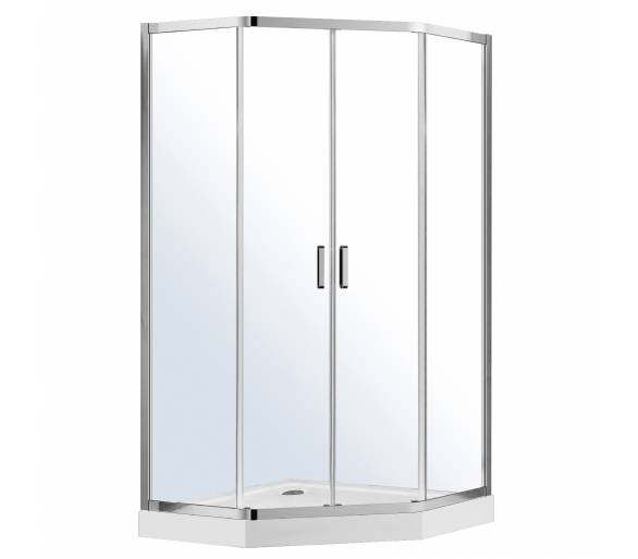 Пятиугольная душевая кабина IRIS 90x90x211см с поддоном и сифоном
