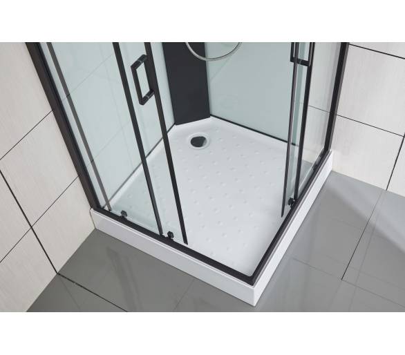 Гидромассажный бокс черный Dusel DSC-DU513-90B 90x90 квадратный