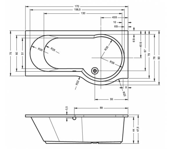ᐉ Ванна акриловая Riho DORADO Левая купить в Киеве по выгодной цене. Доставка по Украине. Гарантия