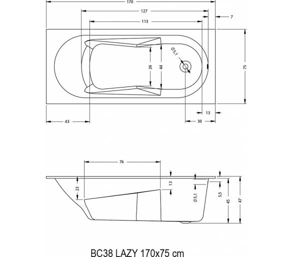 ᐉ Ванна акриловая Riho LAZY 170x75 купить в Киеве по выгодной цене. Доставка по Украине. Гарантия