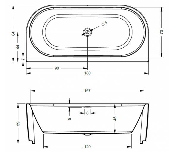 ᐉ Ванна акриловая Riho DESIRE WALL MOUNTED 184x84 купить в Киеве по выгодной цене. Доставка по Украине. Гарантия