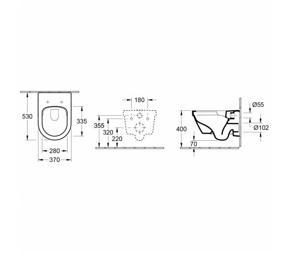 ᐉ Набір Villeroy&Boch Architectura Directflush Туалет, що висить 37*53 см в комі зі світлодіодом з Funk Slow closing 4694HR01, V