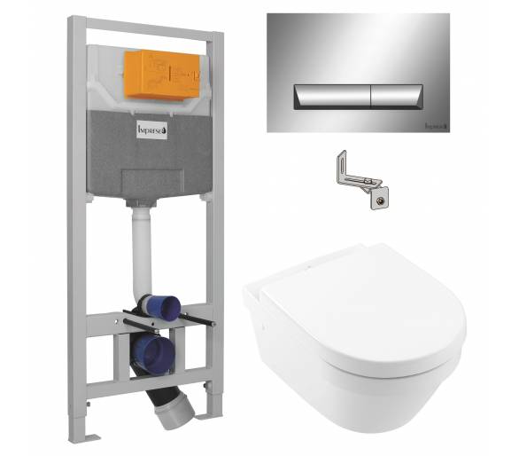 ᐉ Комплект Villeroy&Boch Architectura Directflush унитаз подвесной 37*53см в ком с сиденьем Slow closing  4694HR01, Imprese инст