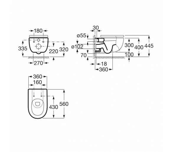 ᐉ Комплект Roca унітаз Meridian Rimless підвішений, з сидінням Slim Slow Closing, системою установки RAPID SL 3 in1, Grohe купит