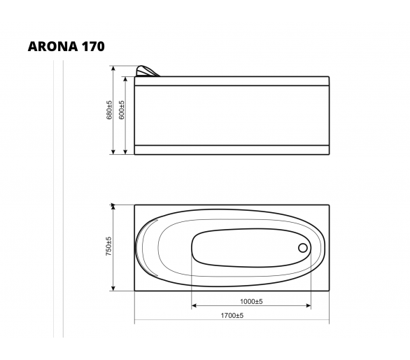ᐉ Ванна акриловая WGT® Rialto Arona 170x75 прямоугольная купить в Киеве по выгодной цене. Доставка по Украине. Гарантия