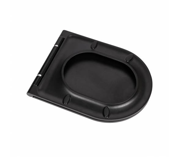 Черный унитаз-компакт Qtap Scorpio безободковый с сиденьем Soft-close