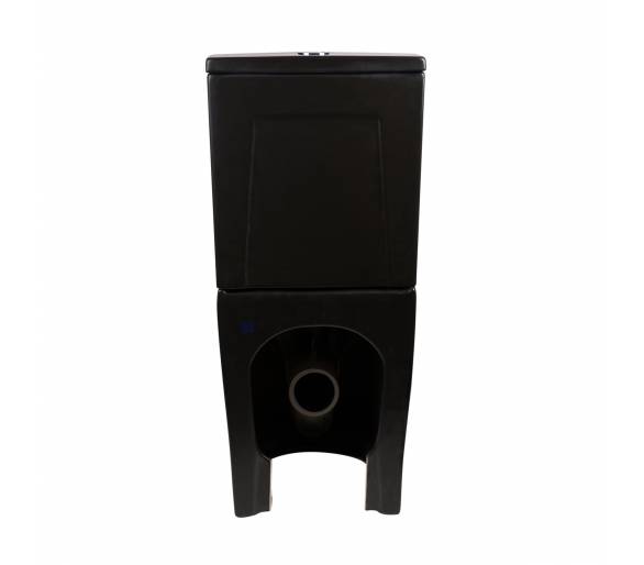 Черный унитаз-компакт Qtap Scorpio безободковый с сиденьем Soft-close