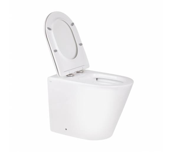 Унитаз напольный Qtap Swan безободковый с сиденьем Soft-close QT16223178W