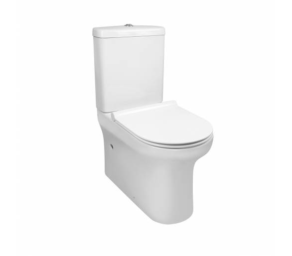 ᐉ Унитаз-компакт Qtap Aquarius безободковый с сиденьем Soft-close купить в Киеве по выгодной цене. Доставка по Укра