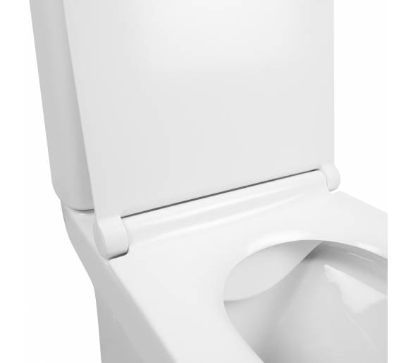 ᐉ Унитаз-компакт Qtap Aquarius безободковый с сиденьем Soft-close купить в Киеве по выгодной цене. Доставка по Укра