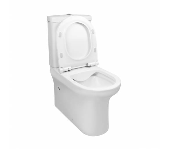 ᐉ Туалетно-компактний Qtap Водолій без обода з сидінням Soft-close купити в Києві за вигідною ціною. Доставка по Ук