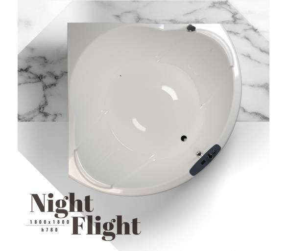 ᐉ Акриловая ванна WGT Night Flight угловая 180*180 Easy купить в Киеве по выгодной цене. Доставка по Украине. Гарантия