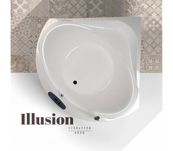 Гидроаэромассажная ванна WGT Illusion угловая 172x172 Hydro Aero