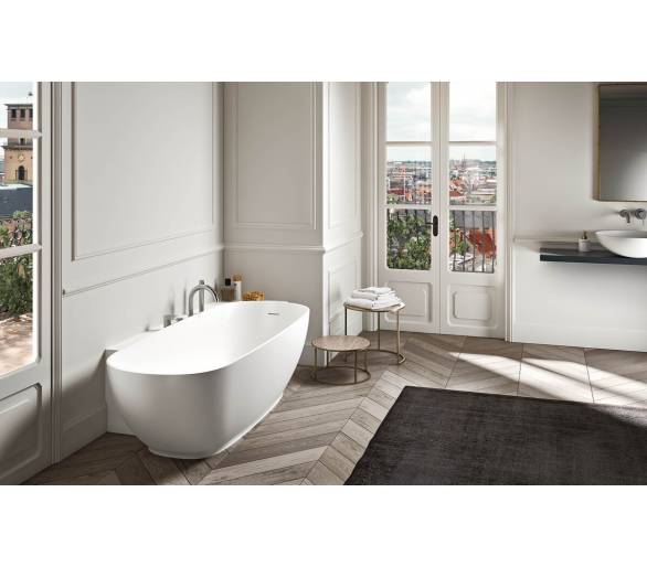 Аэромассажная ванна из искусственного камня Albatros Ethos Wall 196x87