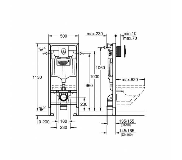 Установка для унітазу Grohe комплект Rapid SL 3 в 1 38721001