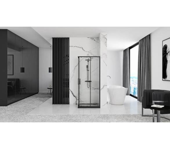 Душова кабіна REA PUNTO 80X80 чорного кольору
