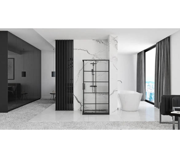 Душова кабіна REA CONCEPT 100X80 чорного кольору