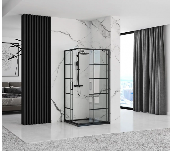Душова кабіна REA CONCEPT 80X80 чорного кольору