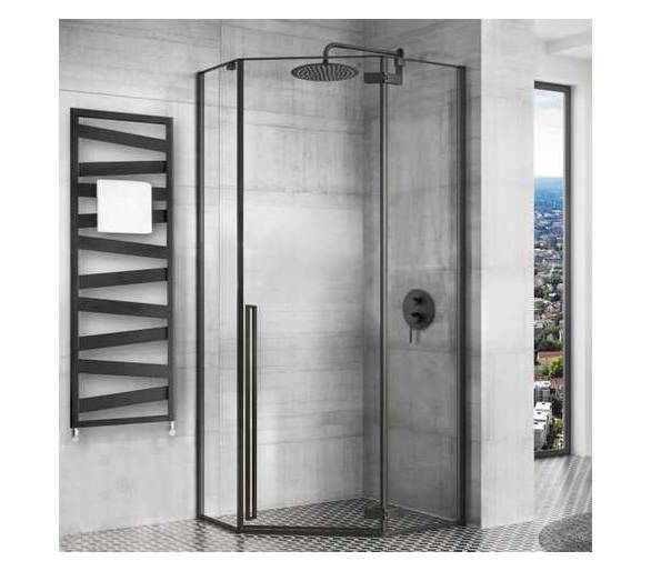 Душова кабіна REA DIAMOND BLACK MAT 90X90 чорного кольору